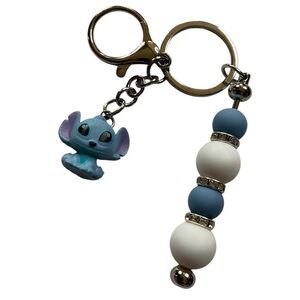 Disney Stitch Blue and White Keychain / Bag Charm Handmade